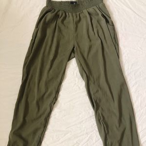 AE satin like olive joggers